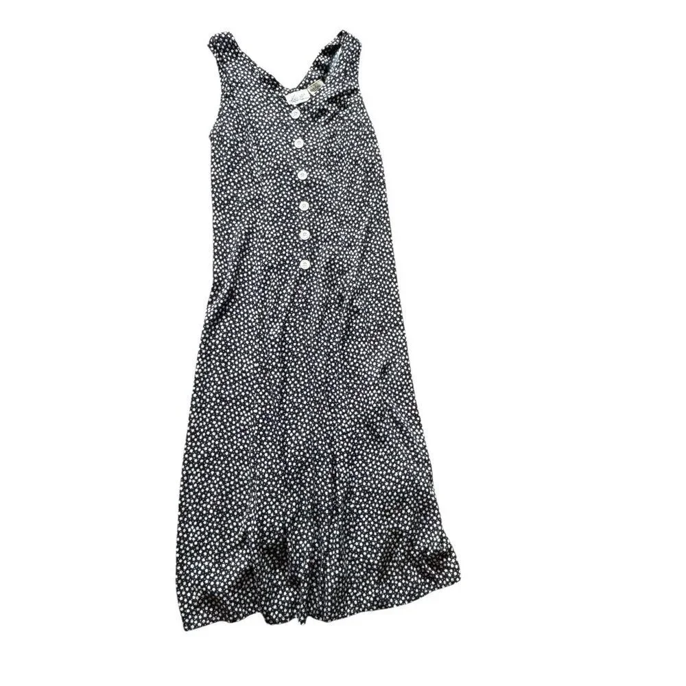 Kathie Lee Women's Navy & White Long Sleeveless Dress